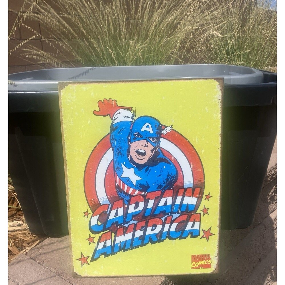 Captain America Marvel Comics Metal Tin Sign 16”x12” Desperate Enterprises 2007